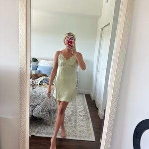 Elegant Cream Lace Slip Dress